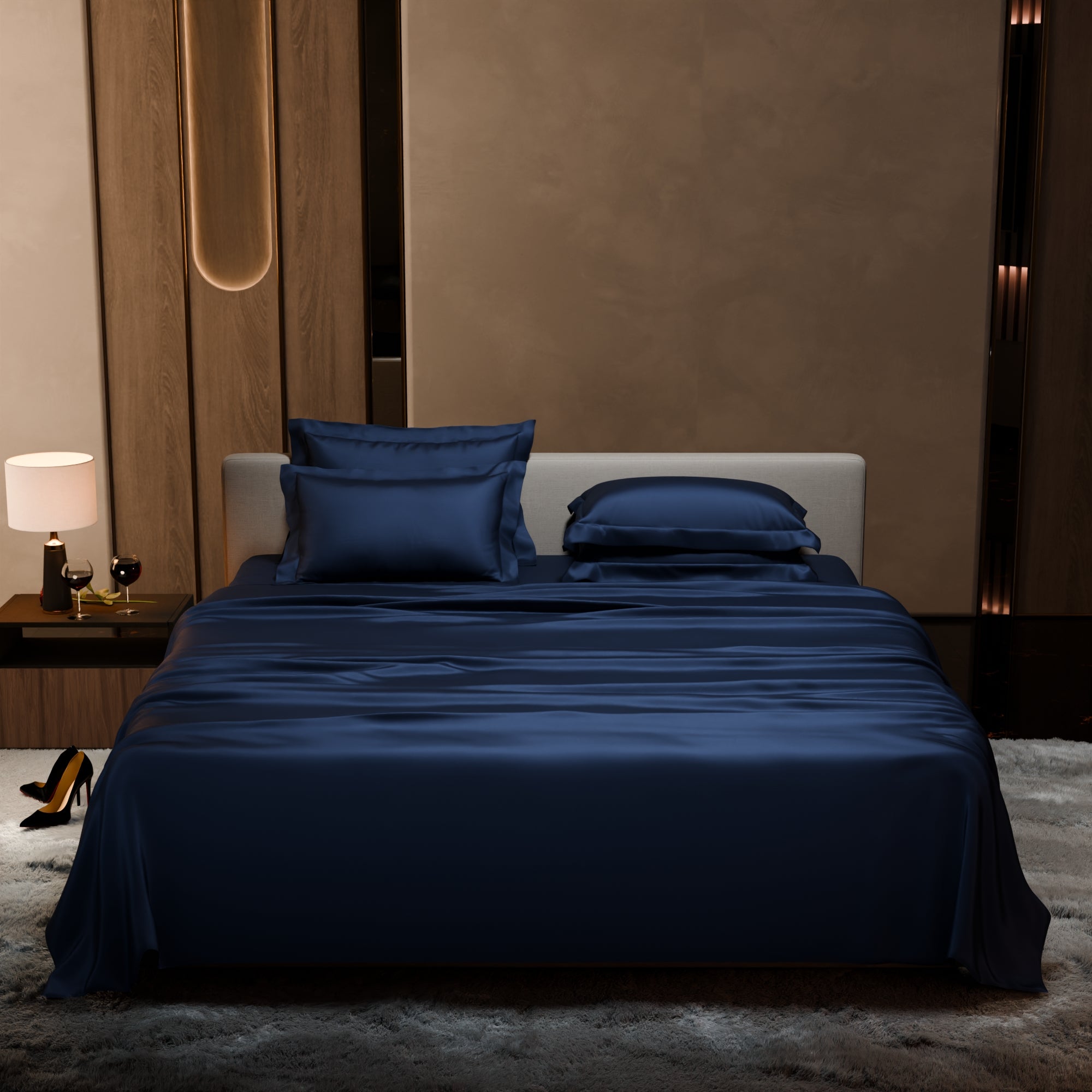 Mystique Blue Flat Bedsheet Set