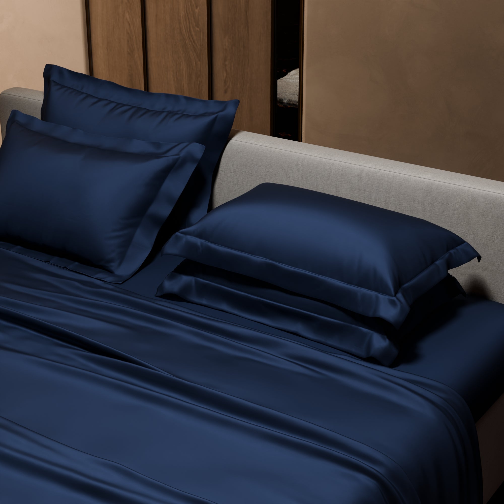 Mystique Blue Flat Bedsheet Set