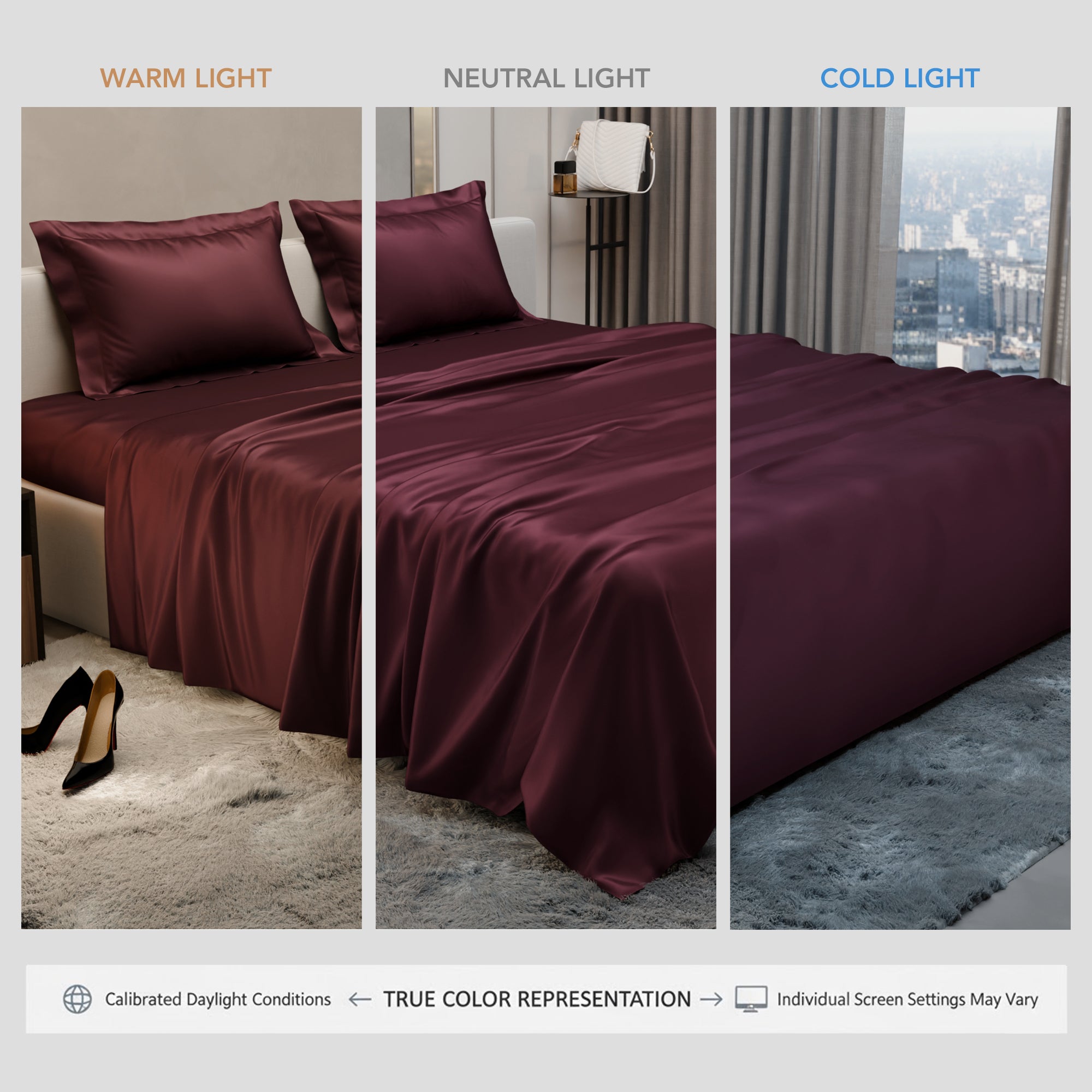 Velvet Wine Flat Bedsheet Set