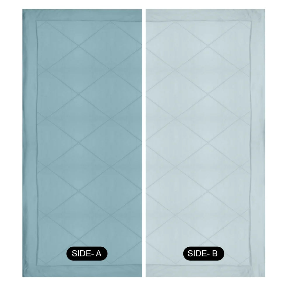 Comfy Flip Solid Reversible Comforter, Sky & Denim (220 GSM)