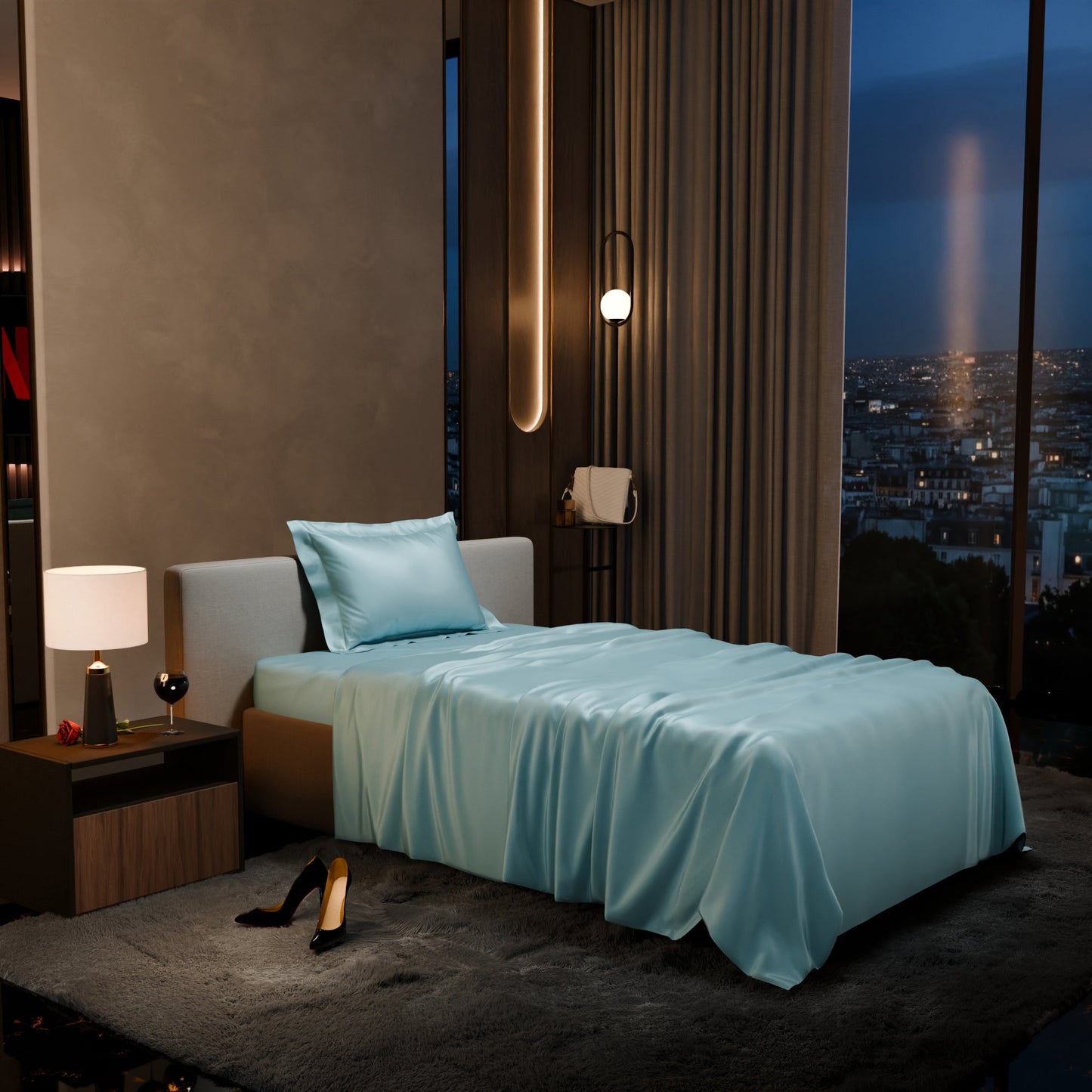 Dreamy Blue Flat Bedsheet Set
