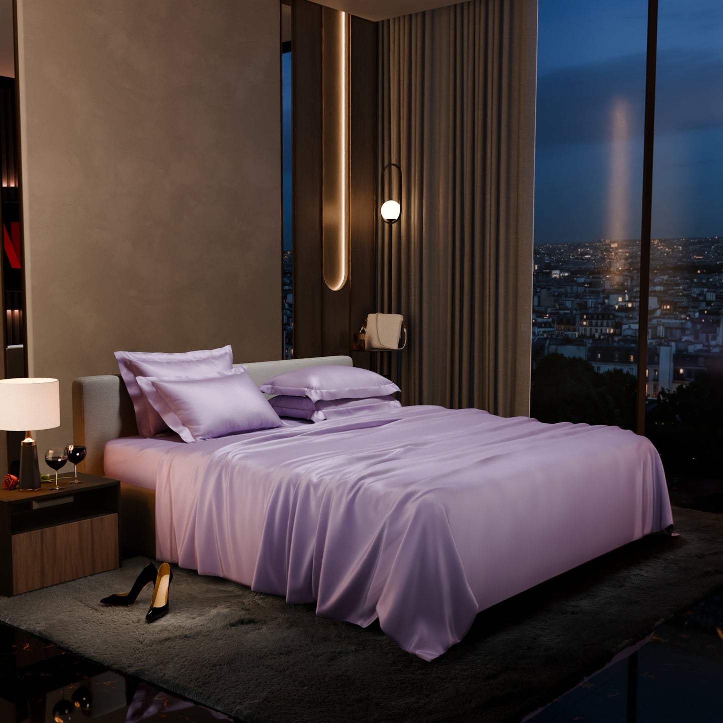 Lilac Affair Flat Bedsheet Set