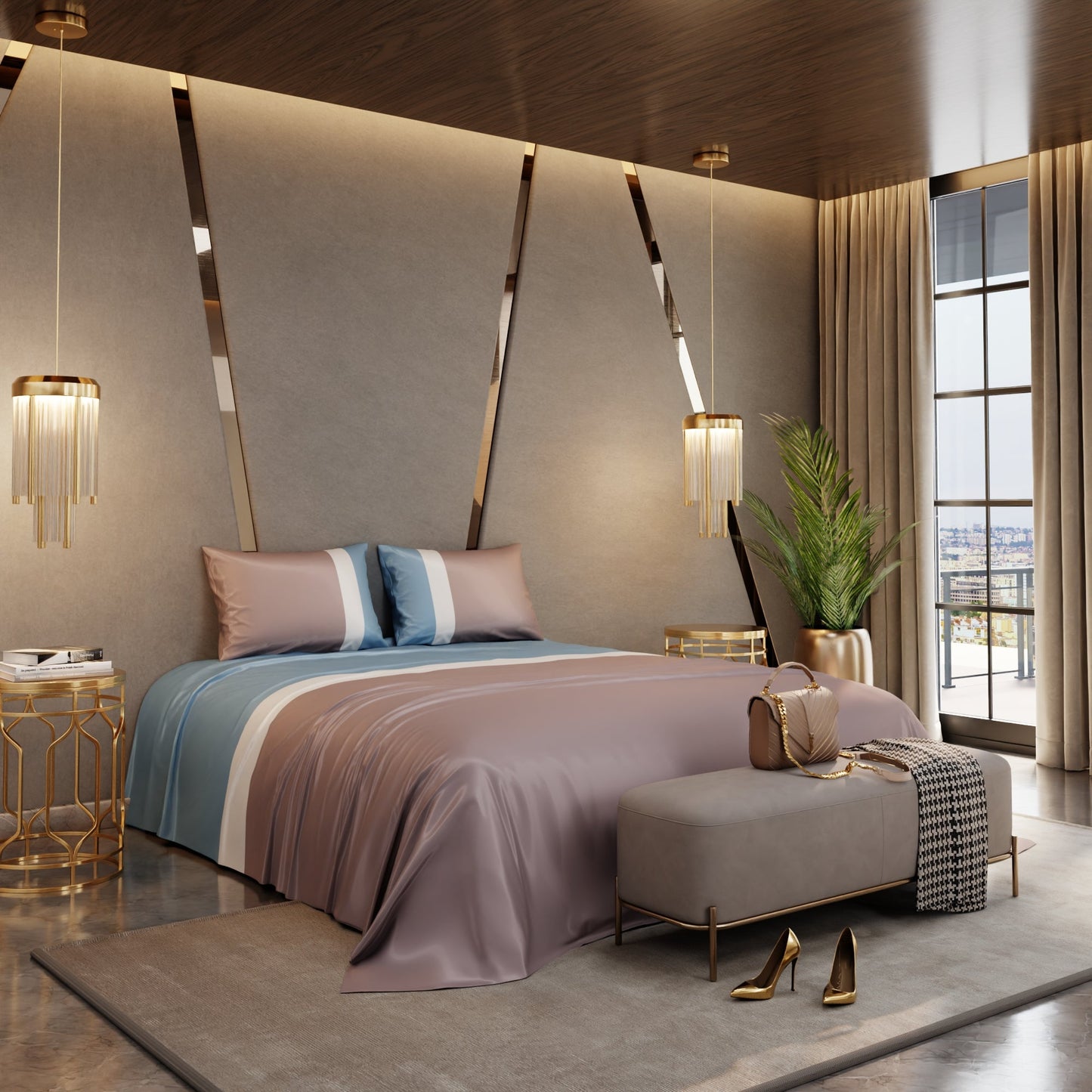 Urban Elegance Bands Bedsheet Set