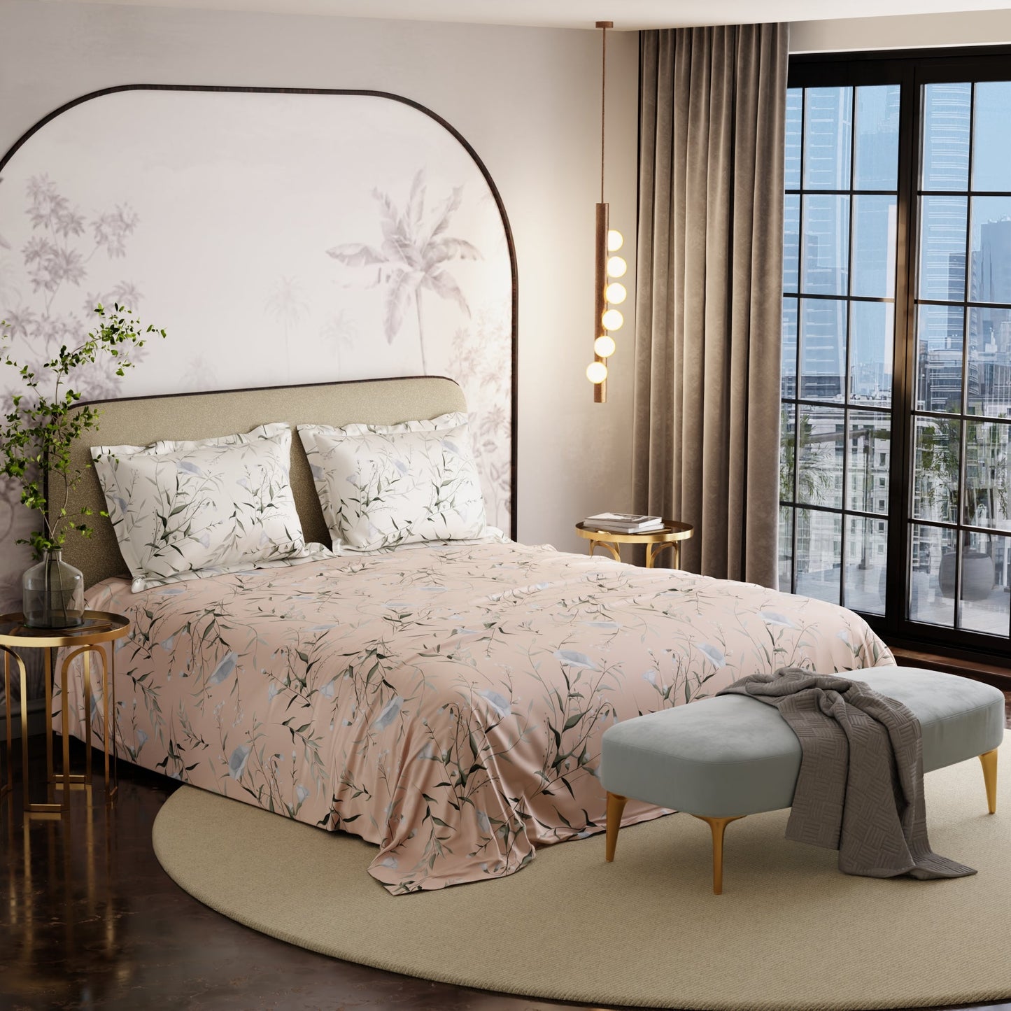 Nectar Bloom 300TC 100% Cotton Bedsheet Set