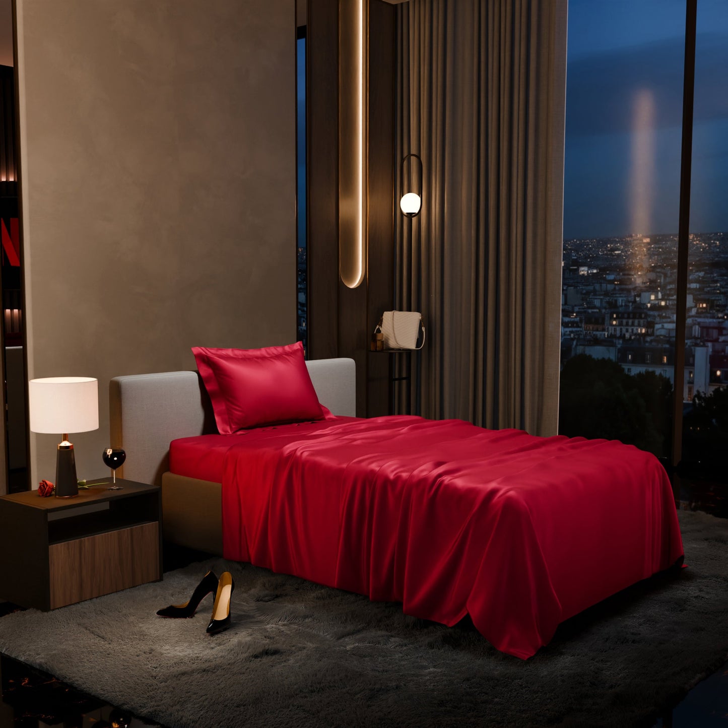 Flirty Red Flat Bedsheet Set
