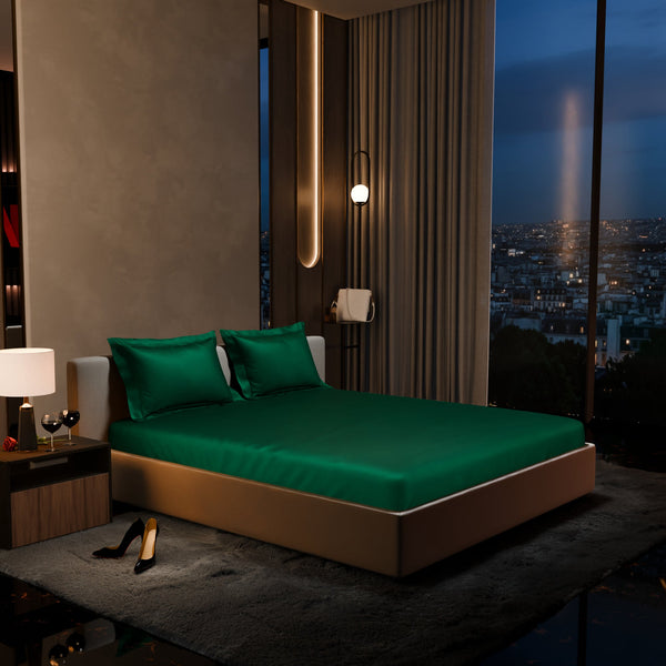 Emerald Green Fitted Bedsheet Set