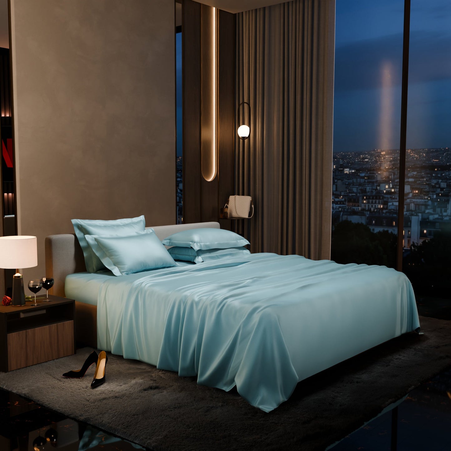 Dreamy Blue Flat Bedsheet Set