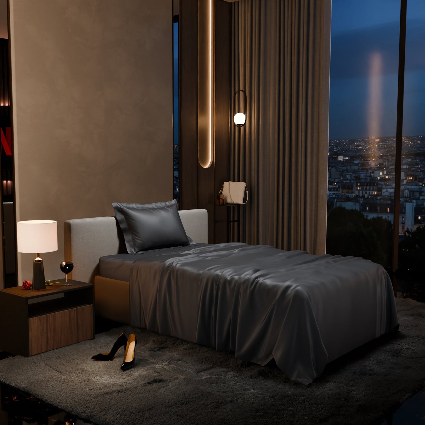 Twilight Embrace Flat Bedsheet Set