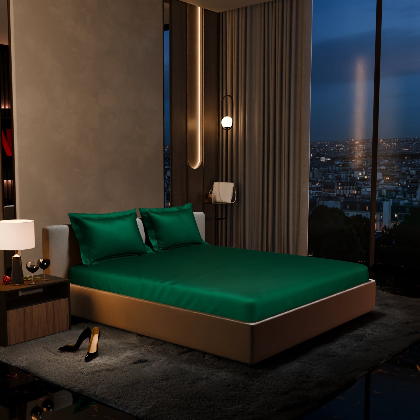 Emerald Green Fitted Bedsheet Set