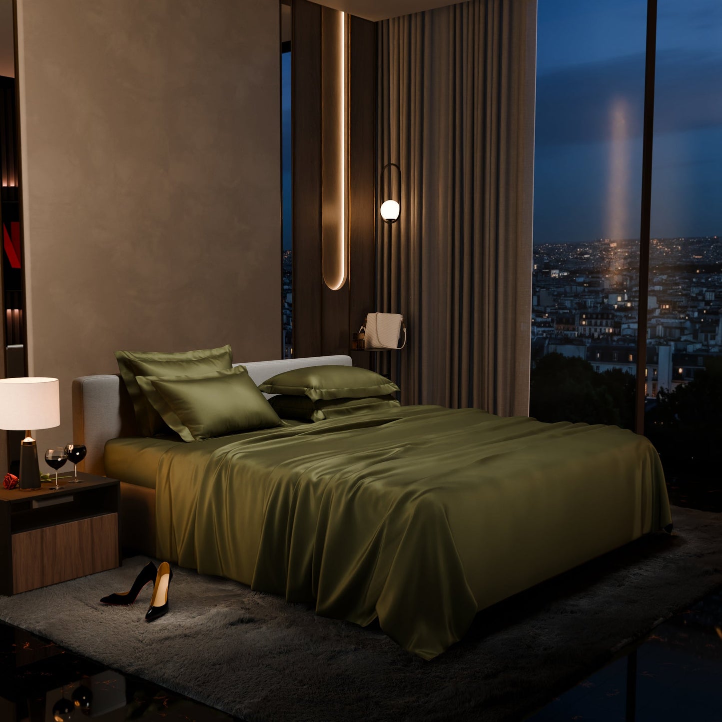 Olive Oasis Flat Bedsheet Set