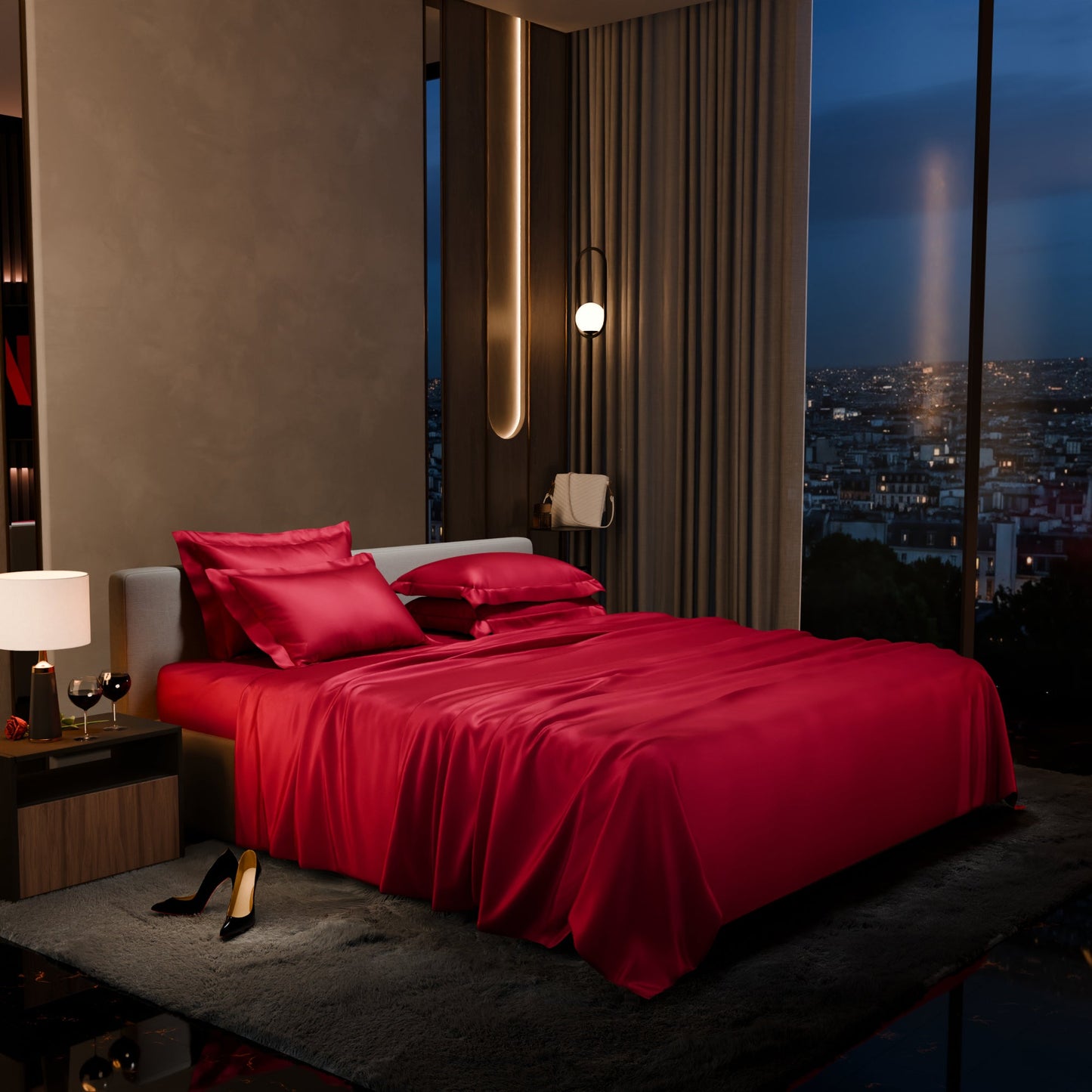 Flirty Red Flat Bedsheet Set