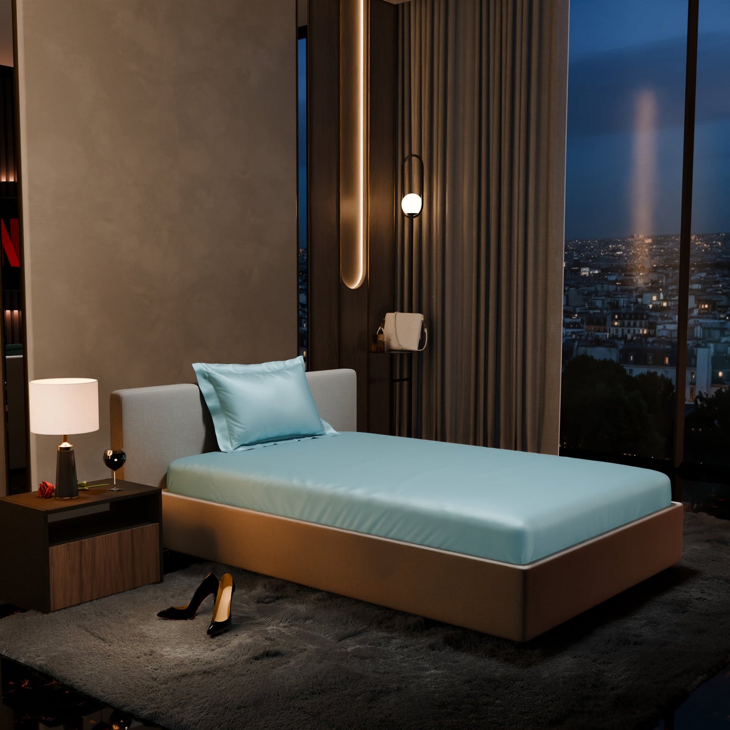 Dreamy Blue Fitted Bedsheet Set