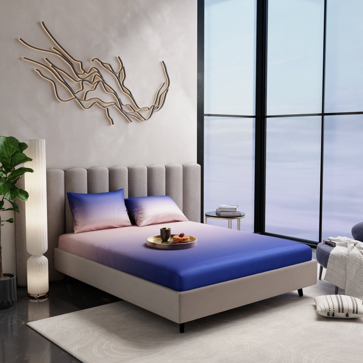 Evening Glow Fitted Bedsheet Set