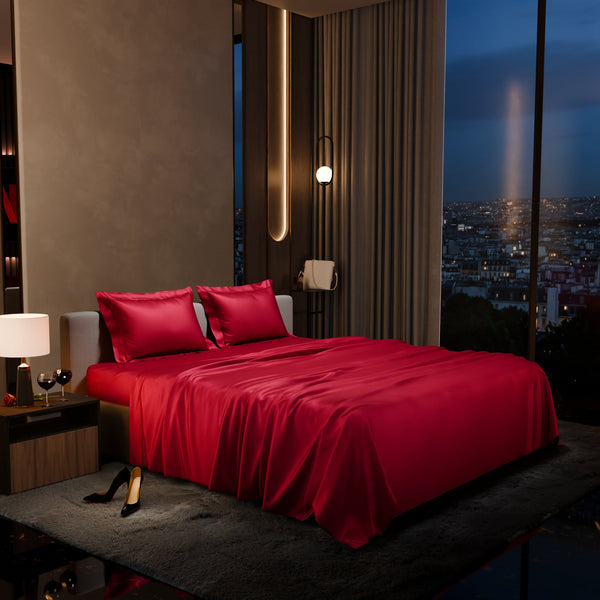 Flirty Red Flat Bedsheet Set