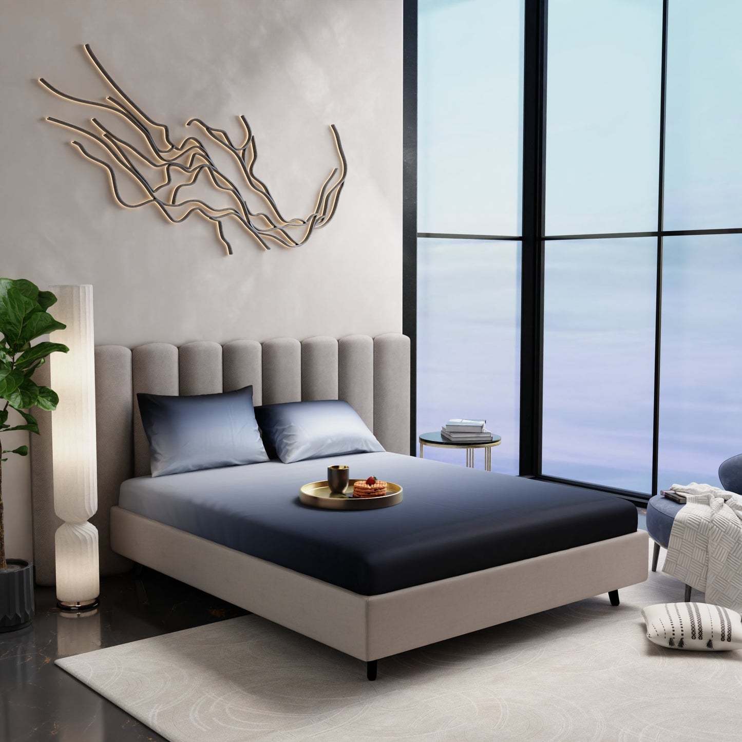 Moonlit Embrace Fitted Bedsheet Set