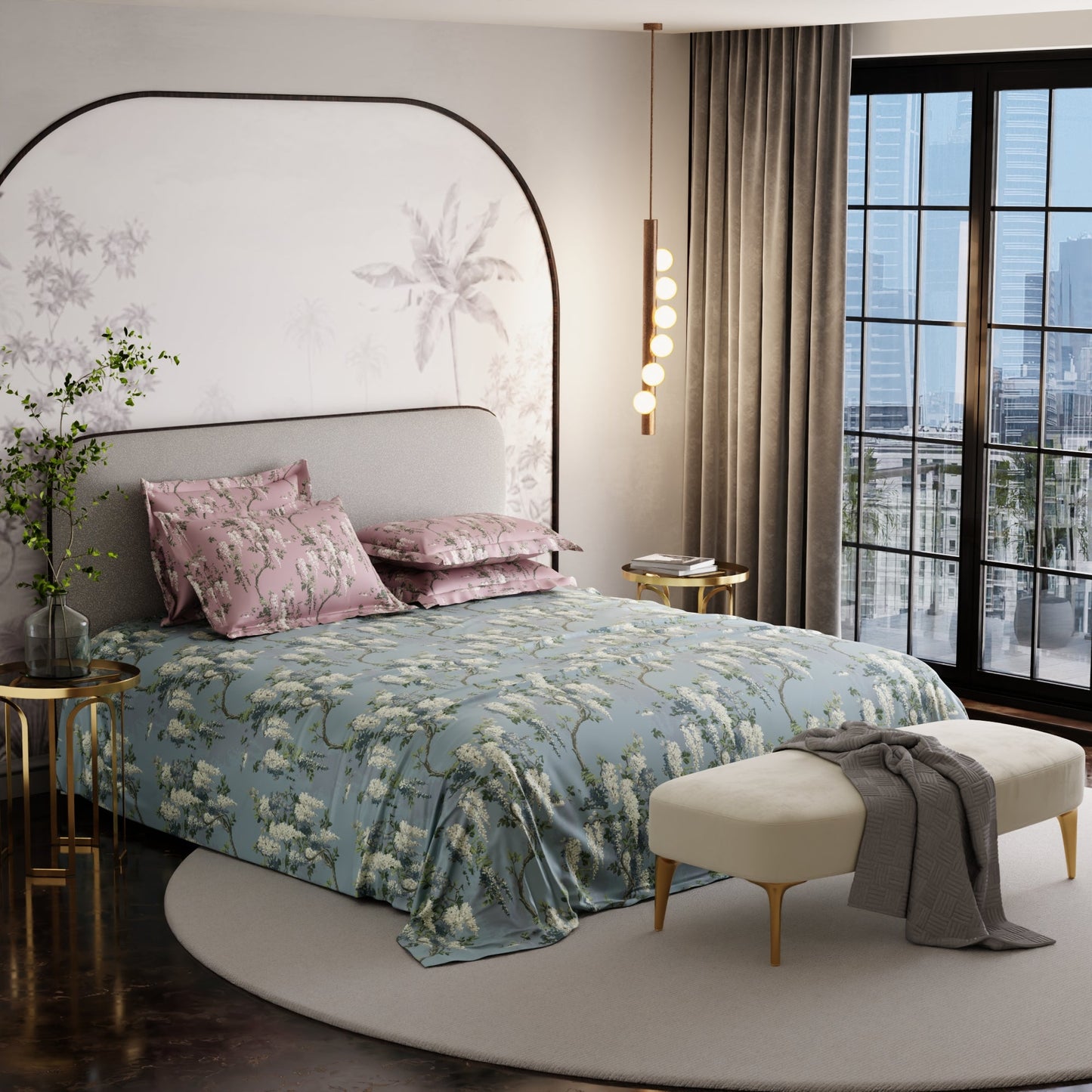 Wild Magnolia 300TC 100% Cotton Bedsheet Set