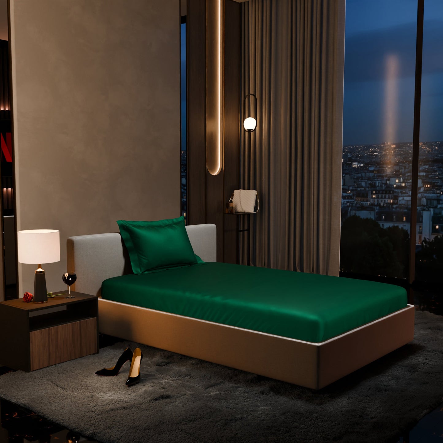 Emerald Green Fitted Bedsheet Set