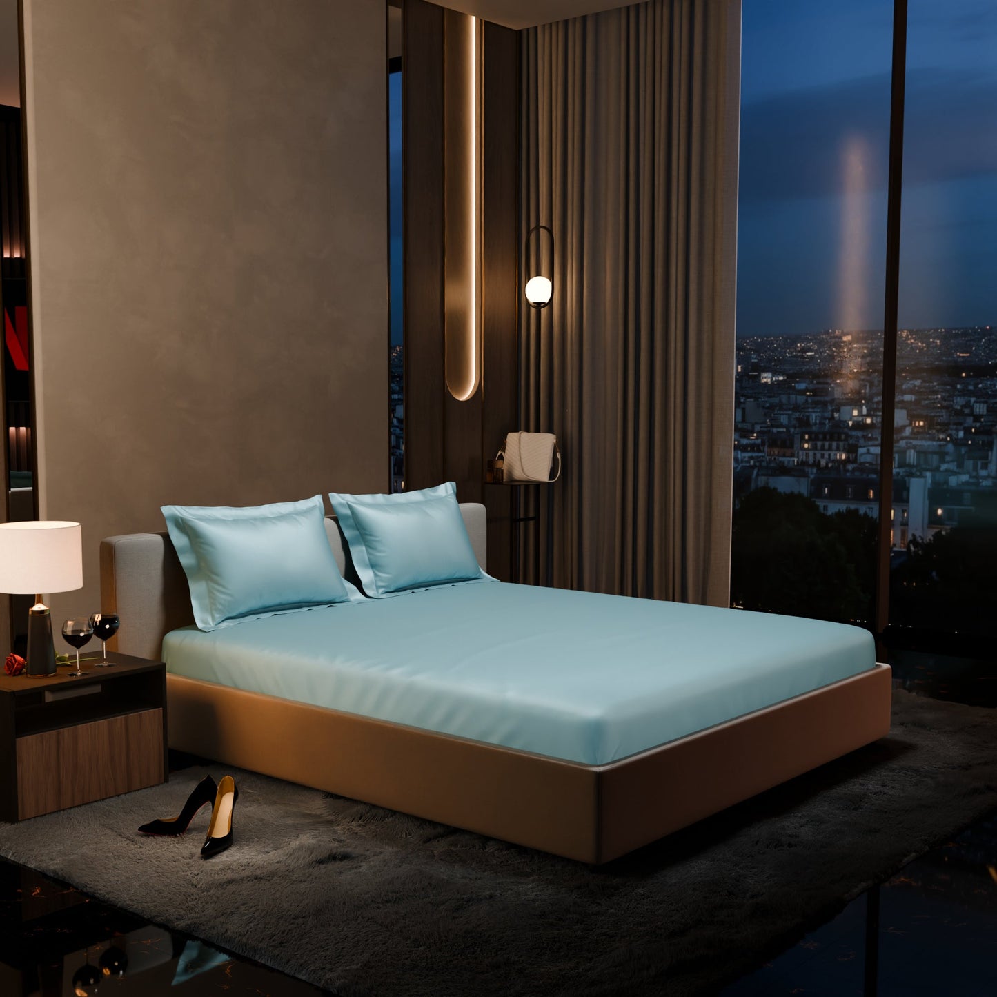 Dreamy Blue Fitted Bedsheet Set