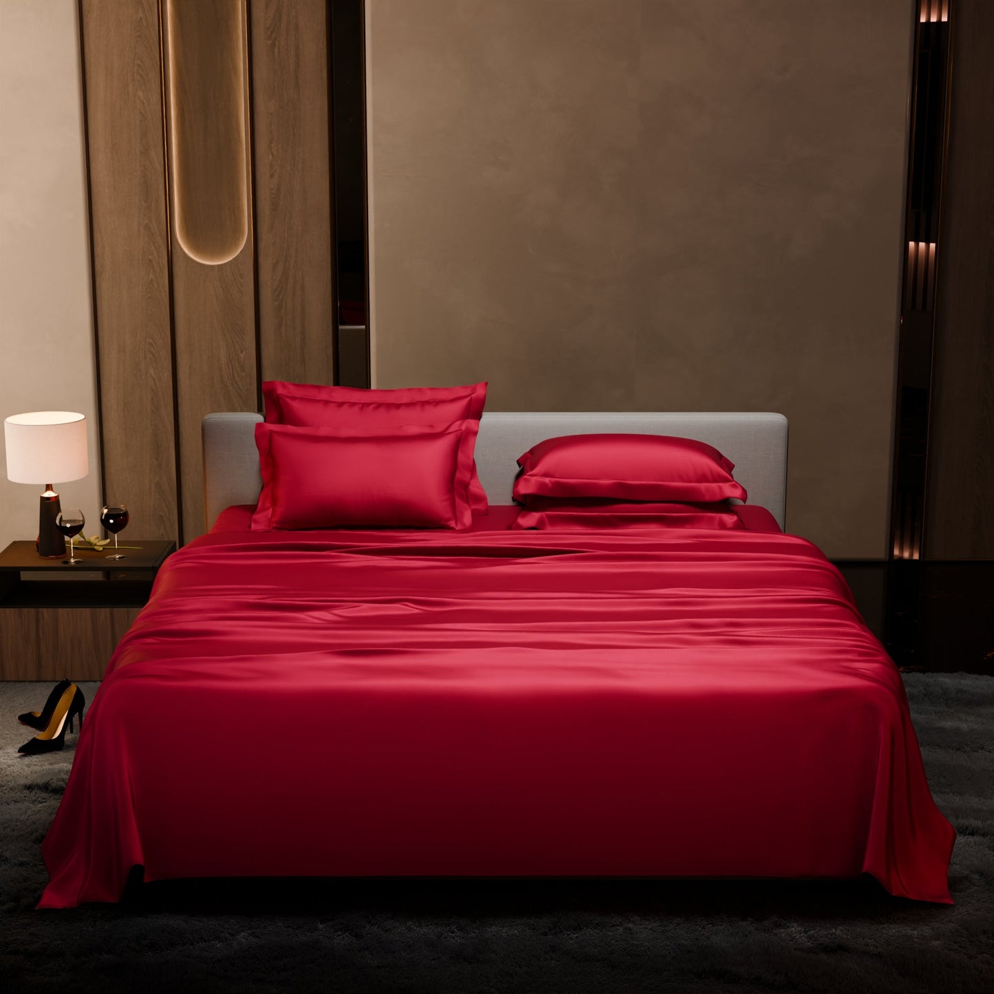Flirty Red Flat Bedsheet Set