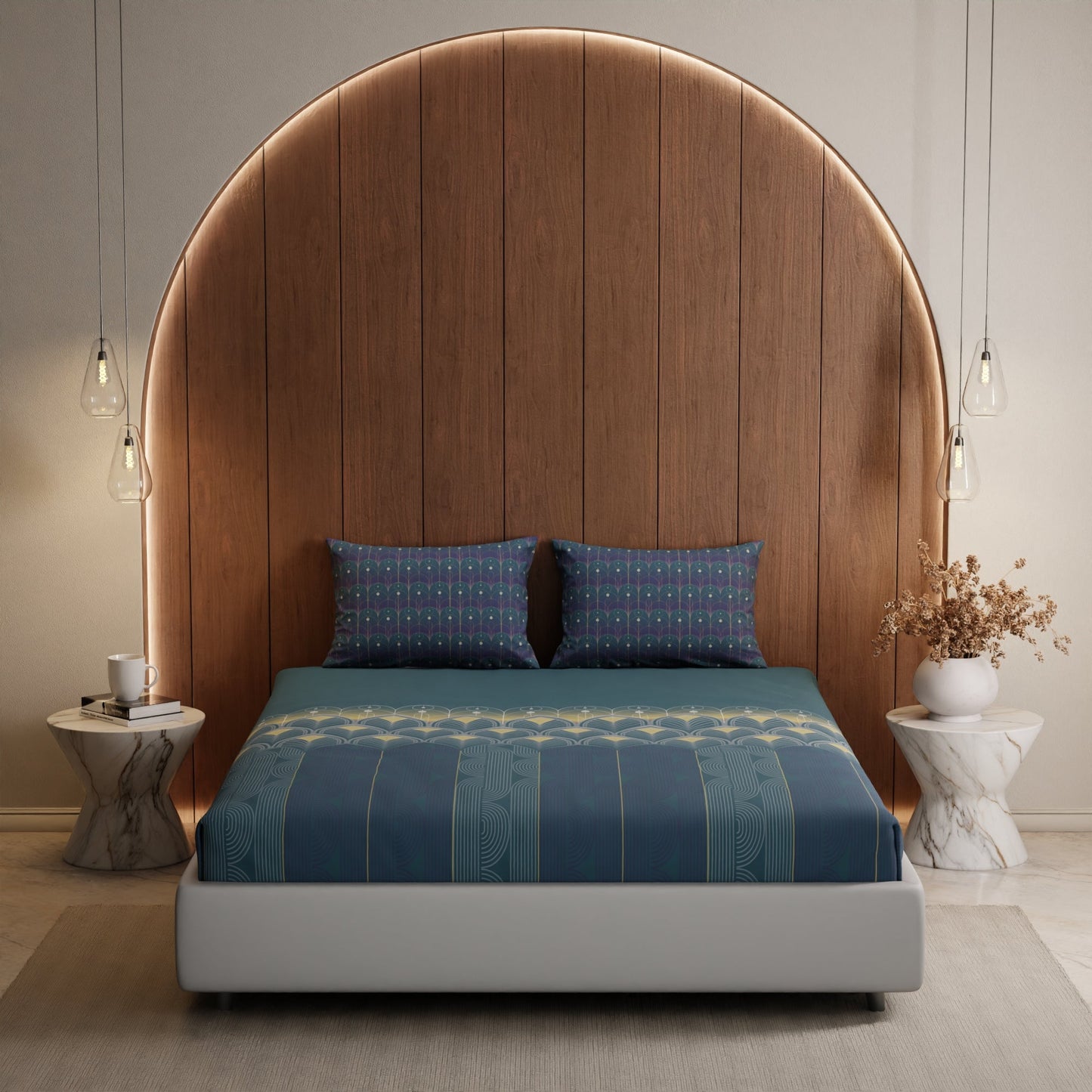 Moonlit Melody Cotton Bedsheet Set