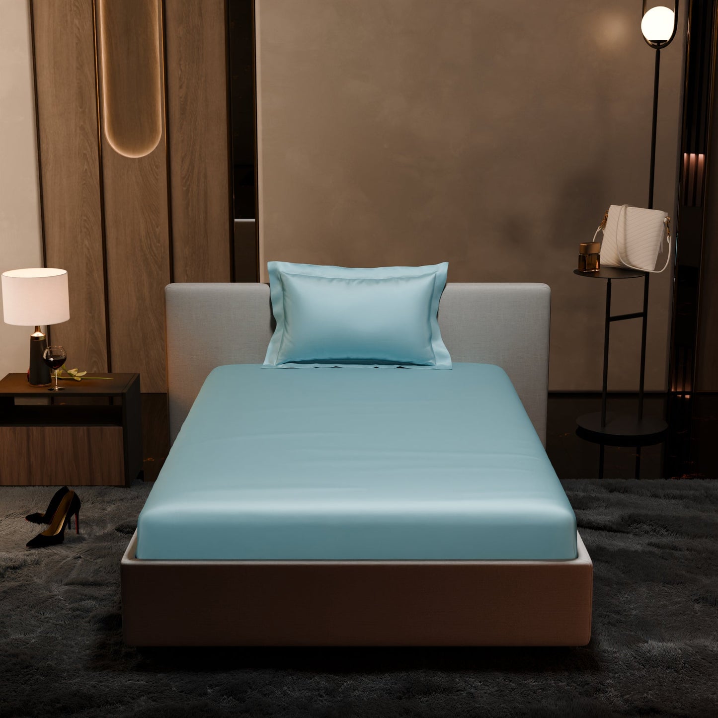 Dreamy Blue Fitted Bedsheet Set