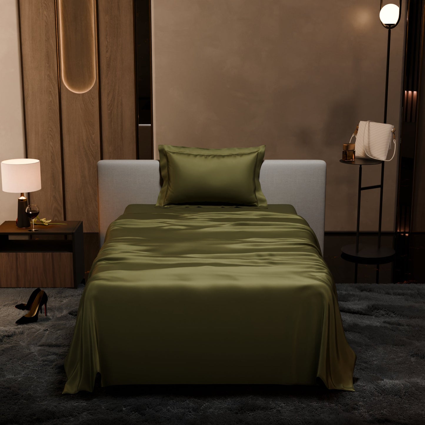 Olive Oasis Flat Bedsheet Set