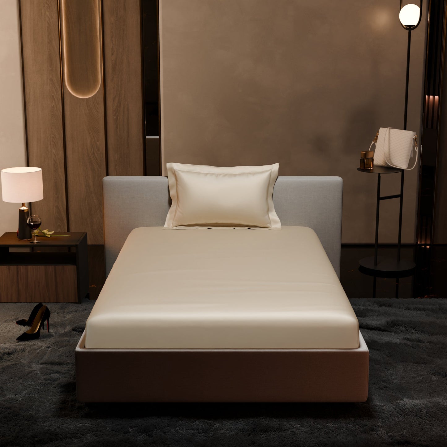 Charming Ivory Fitted Bedsheet Set