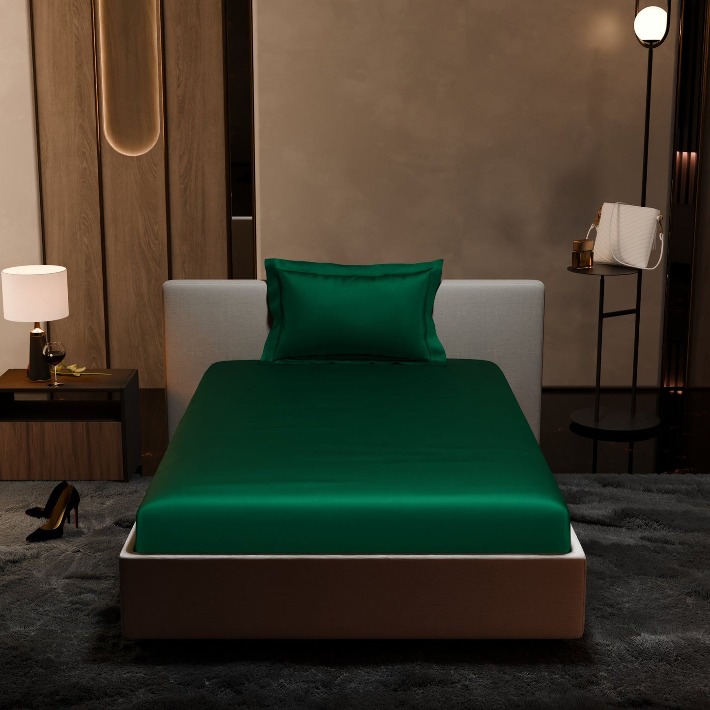 Emerald Green Fitted Bedsheet Set