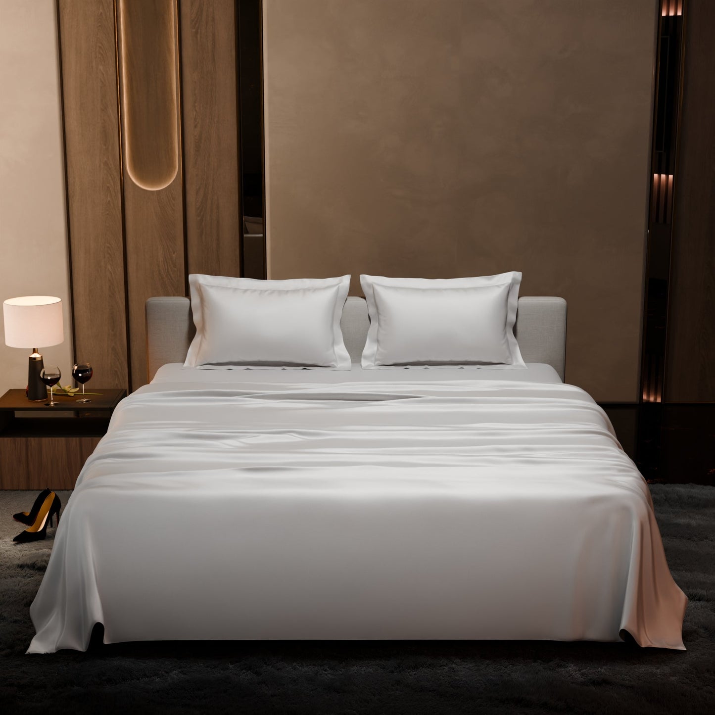 Vanilla White Flat Bedsheet Set