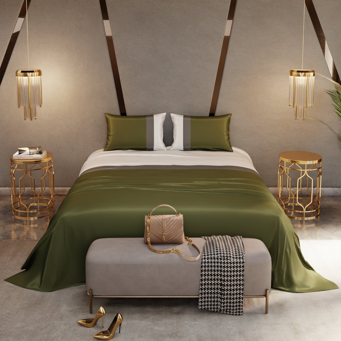 Seine Side Stripes Bedsheet Set