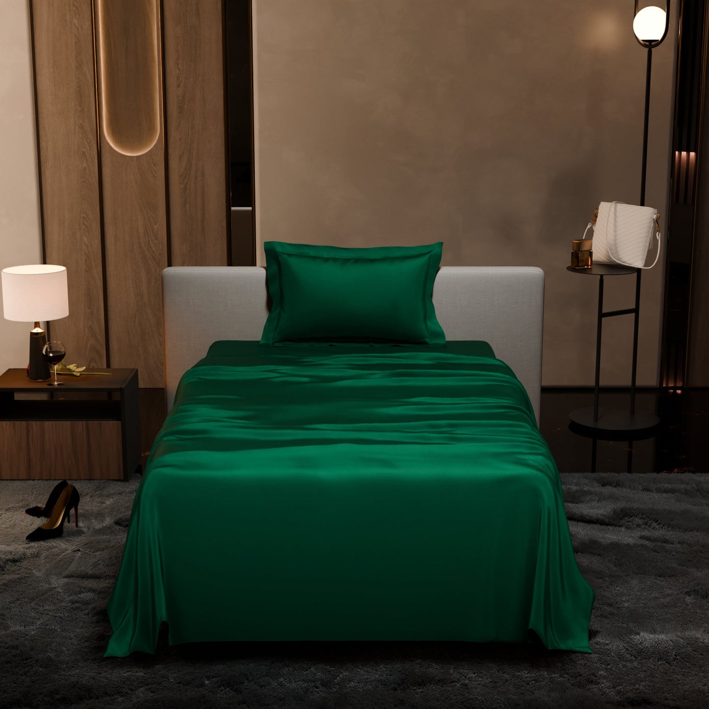 Emerald Green Flat Bedsheet Set