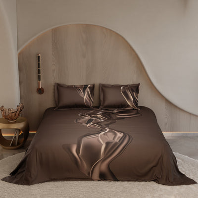 Sepia Swirl 100% Cotton Bedsheet Set