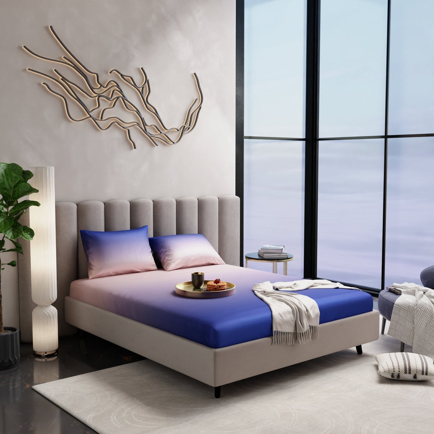 Evening Glow Fitted Bedsheet Set