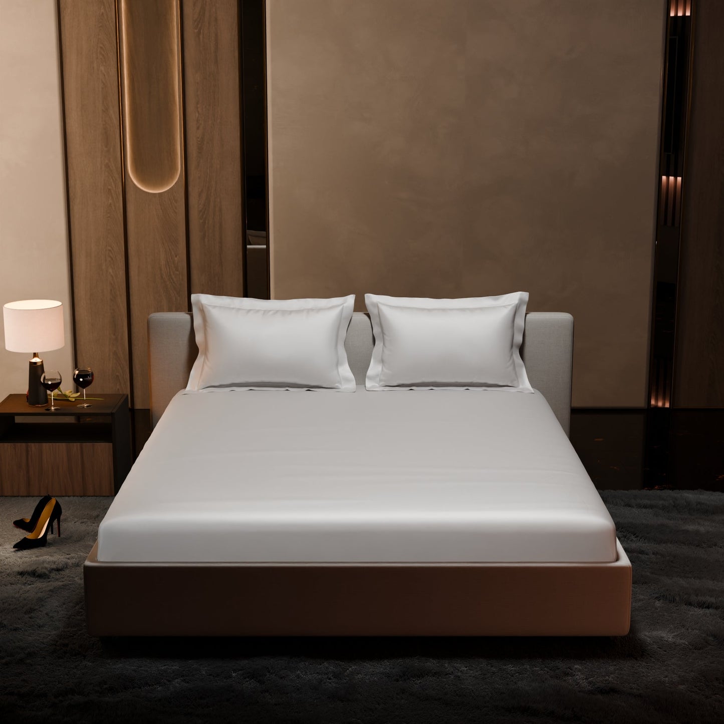 Vanilla White Fitted Bedsheet Set