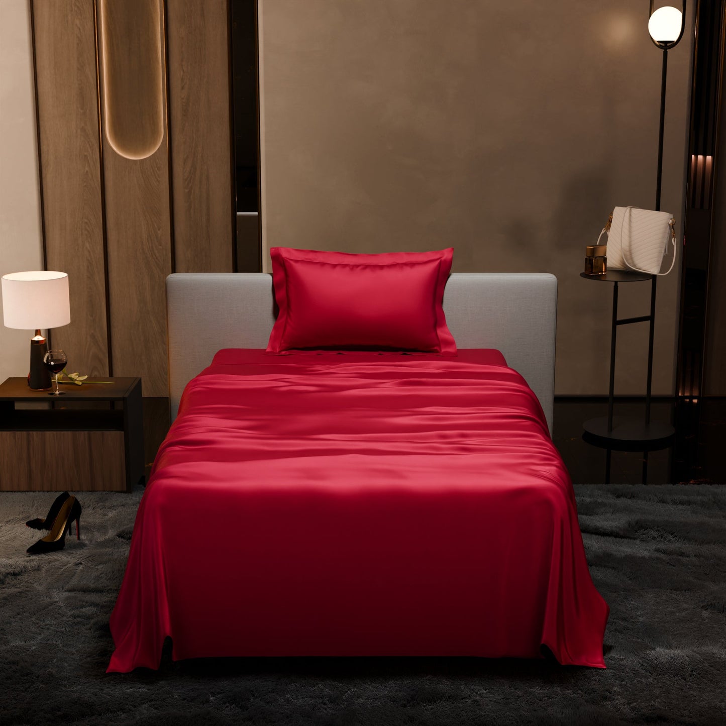 Flirty Red Flat Bedsheet Set