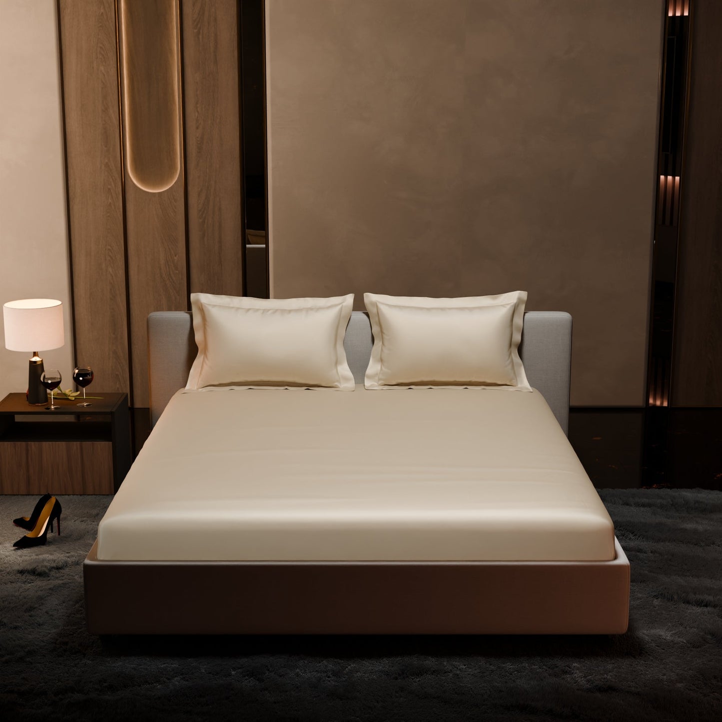 Charming Ivory Fitted Bedsheet Set