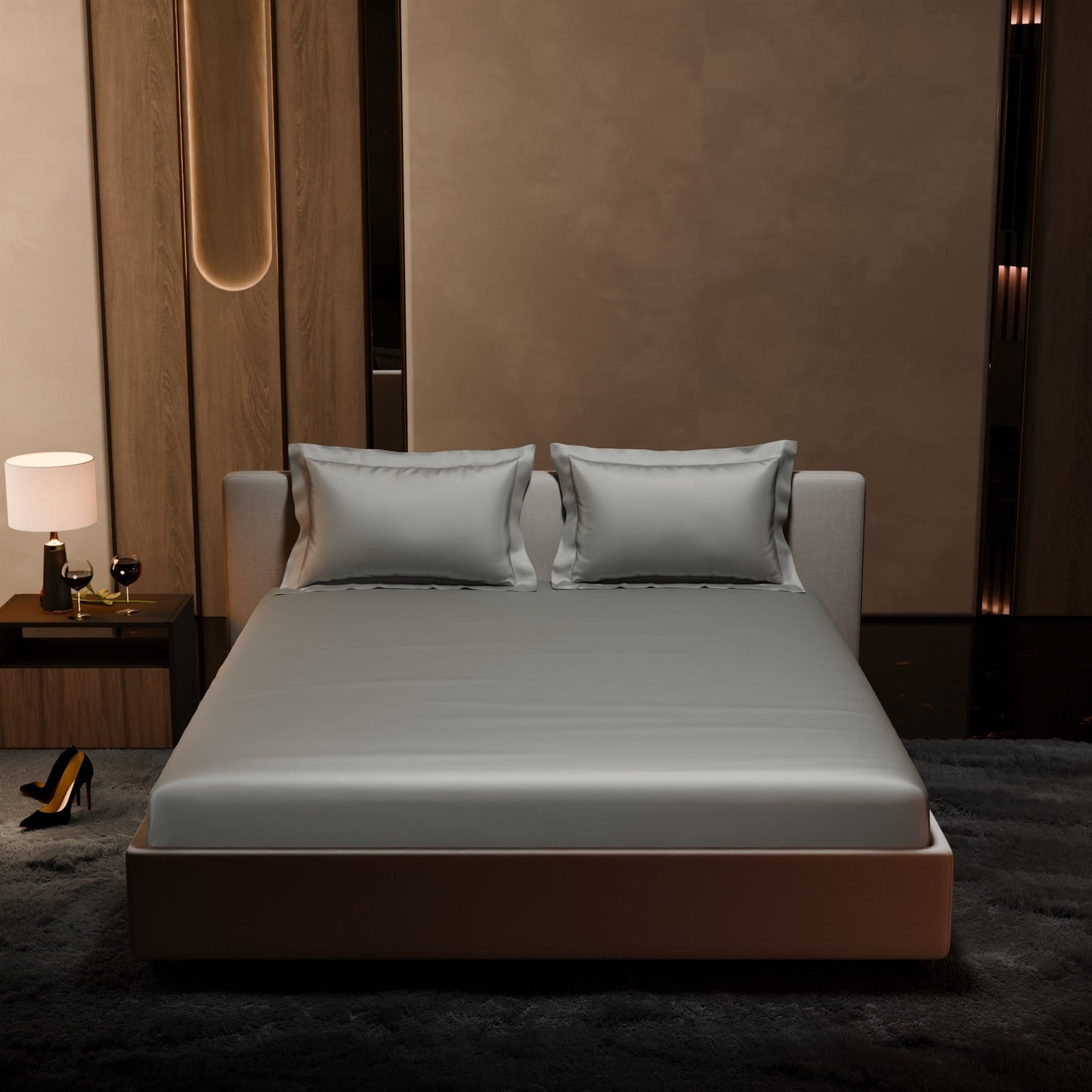 Harbour Mist Grey Fitted Bedsheet Set