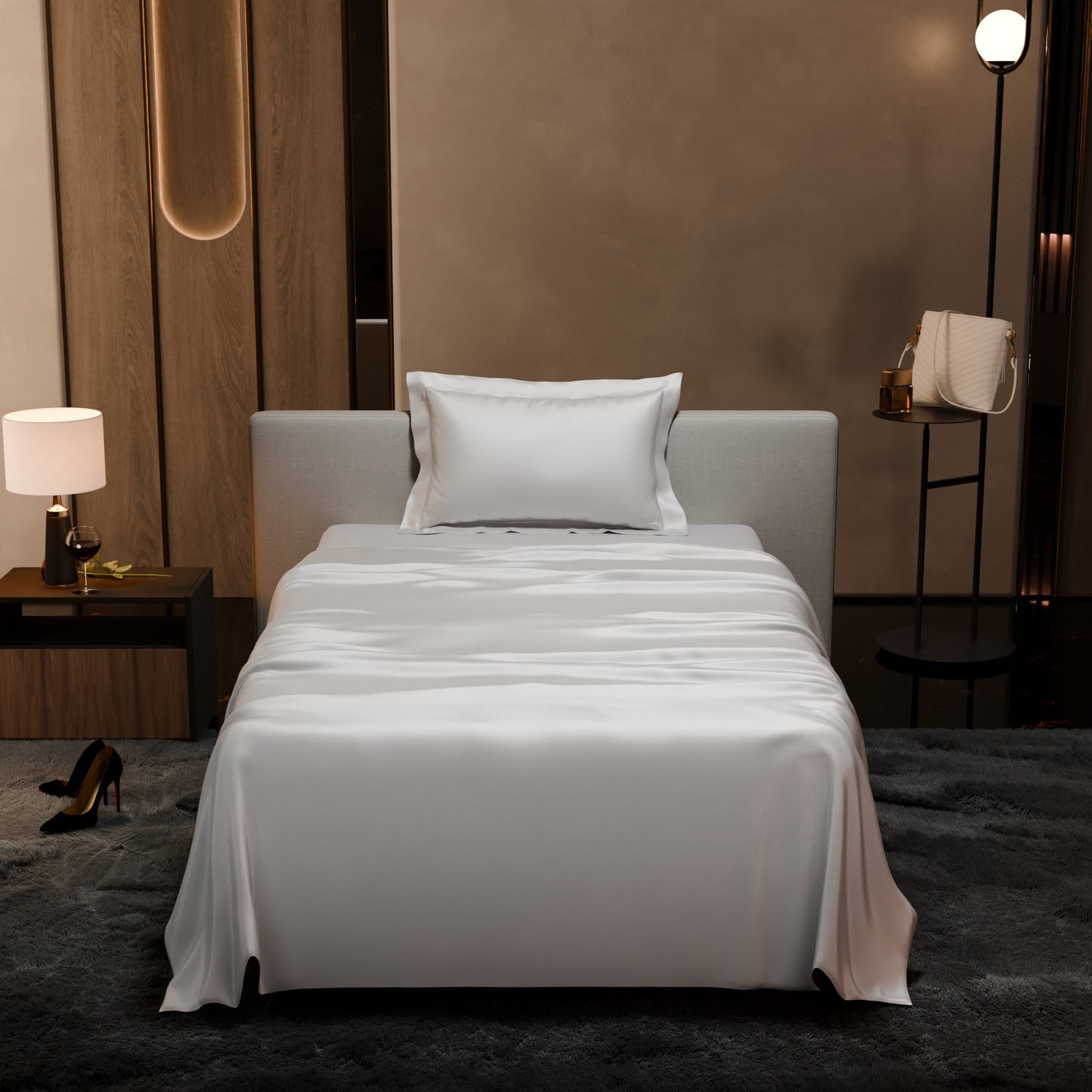 Vanilla White Flat Bedsheet Set