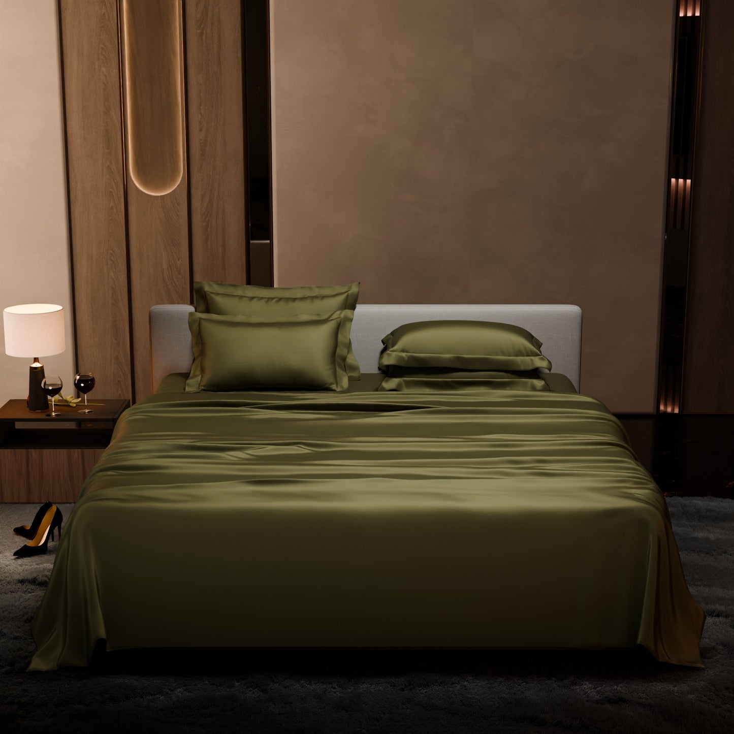 Olive Oasis Flat Bedsheet Set