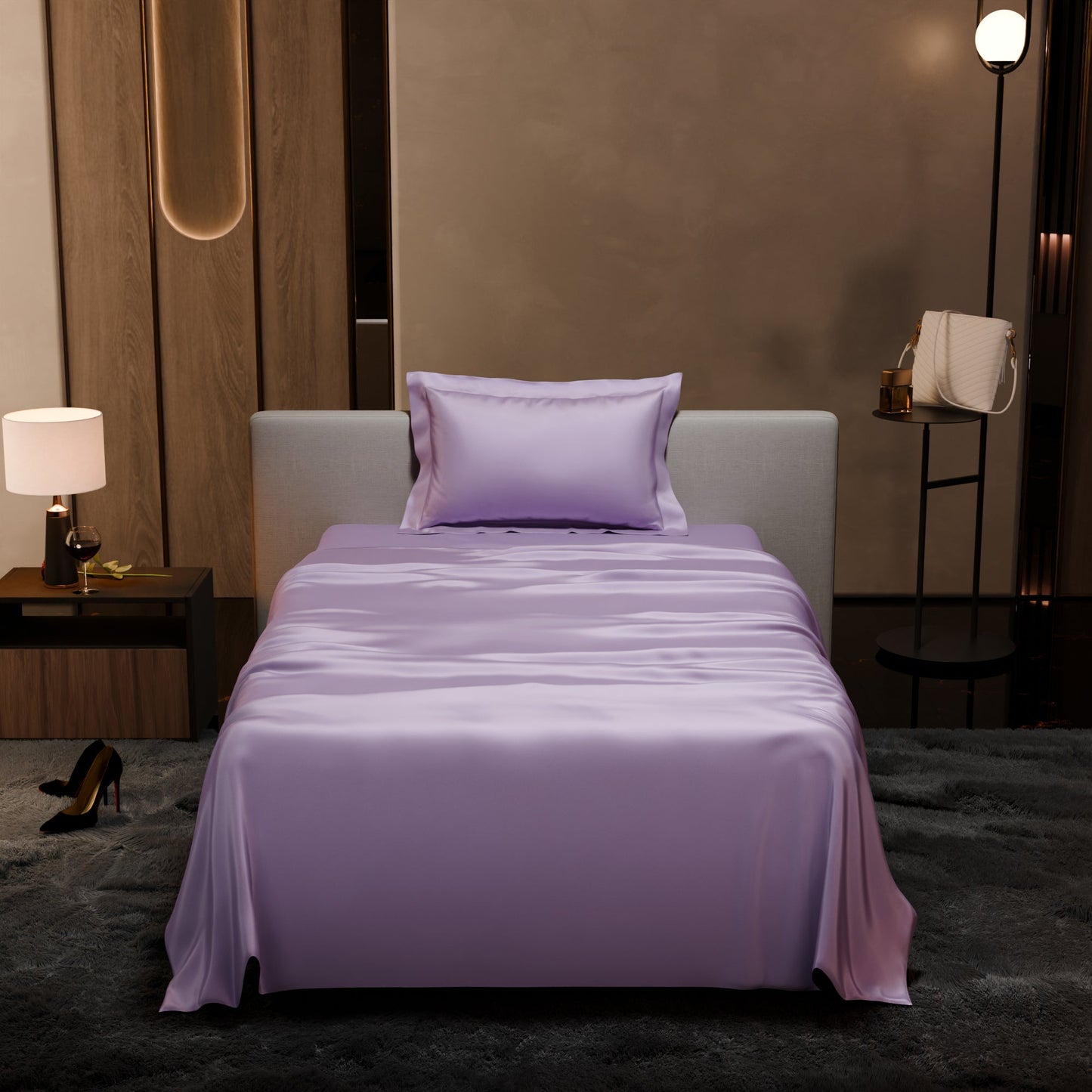 Lilac Affair Flat Bedsheet Set
