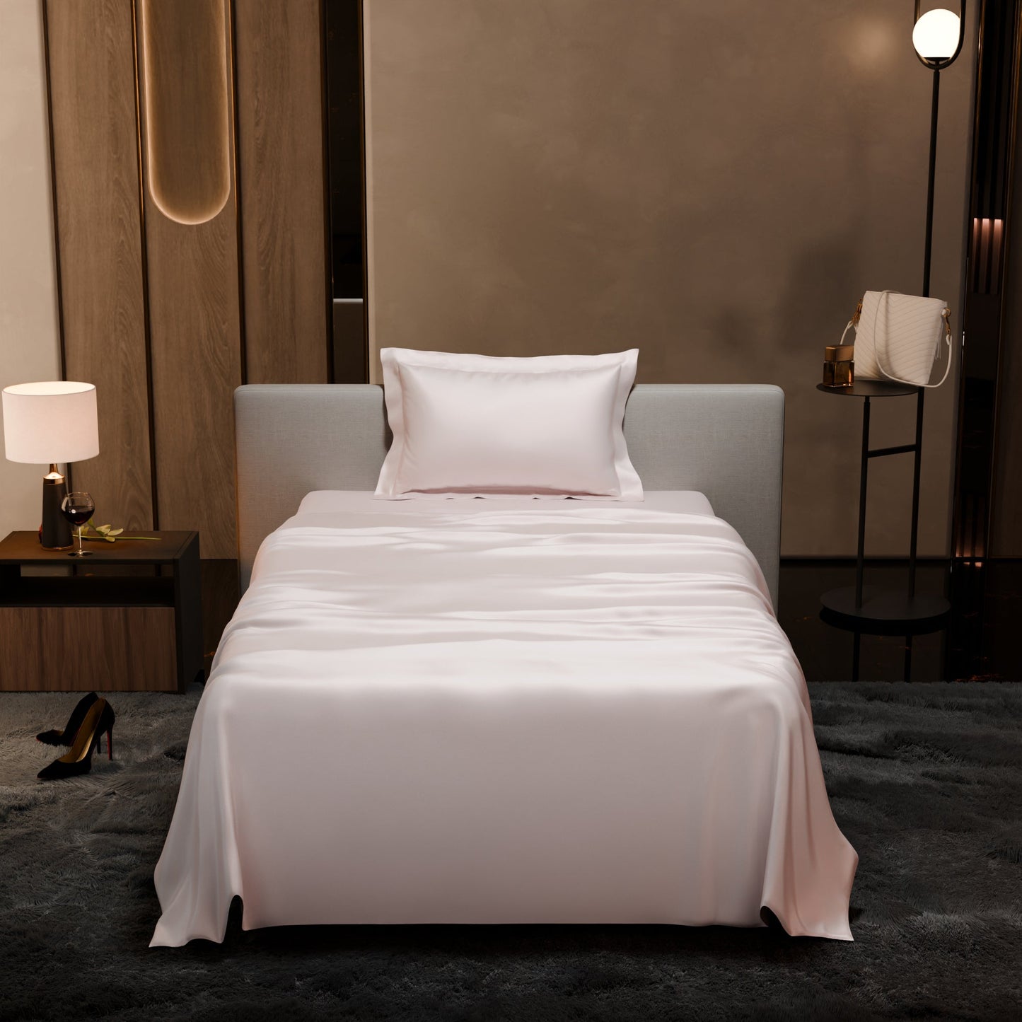 Blushing Pink Flat Bedsheet Set