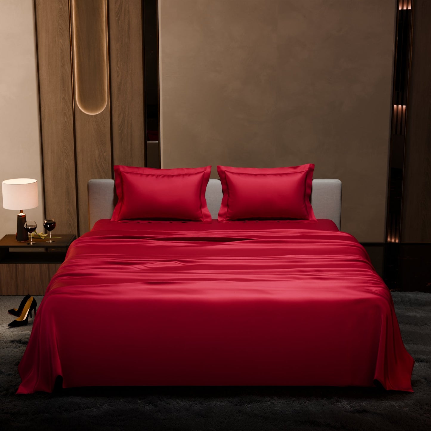 Flirty Red Flat Bedsheet Set