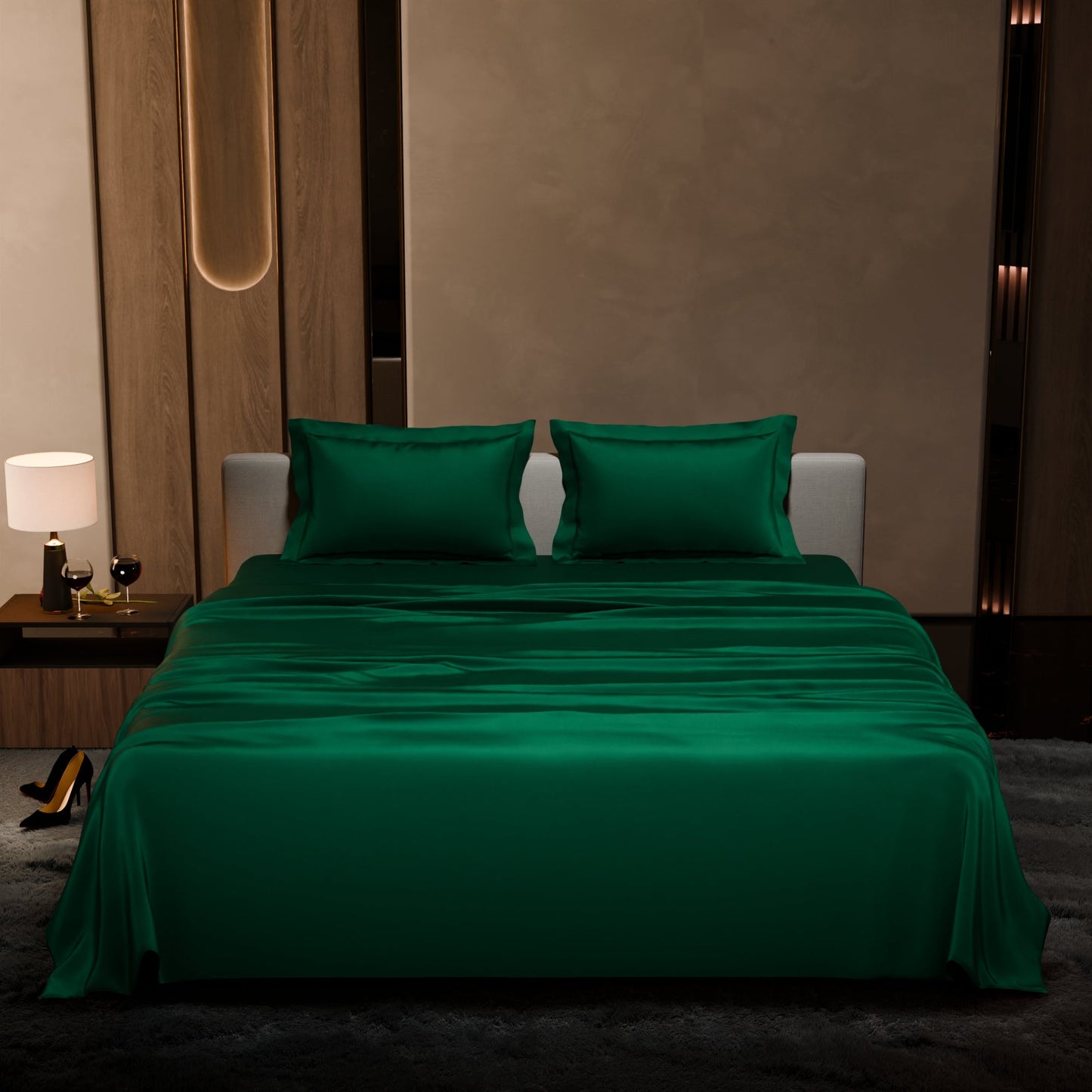 Emerald Green Flat Bedsheet Set