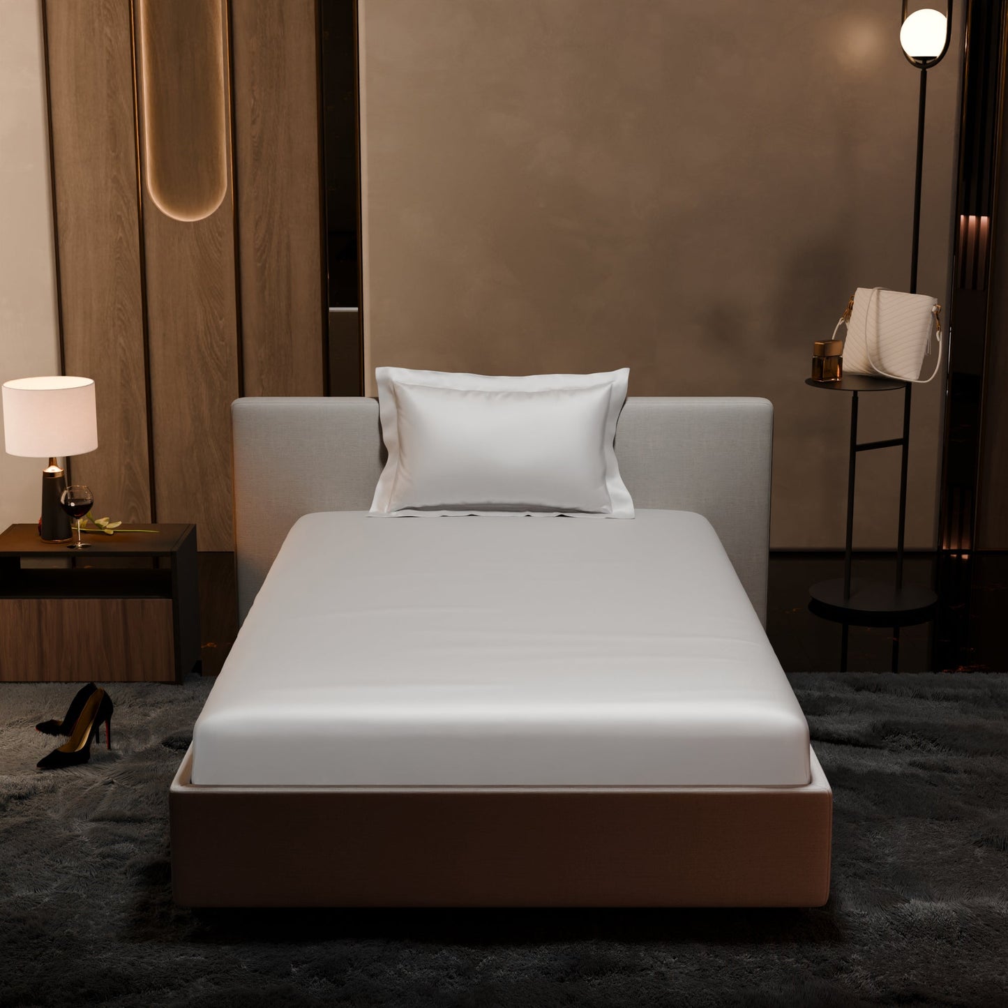 Vanilla White Fitted Bedsheet Set