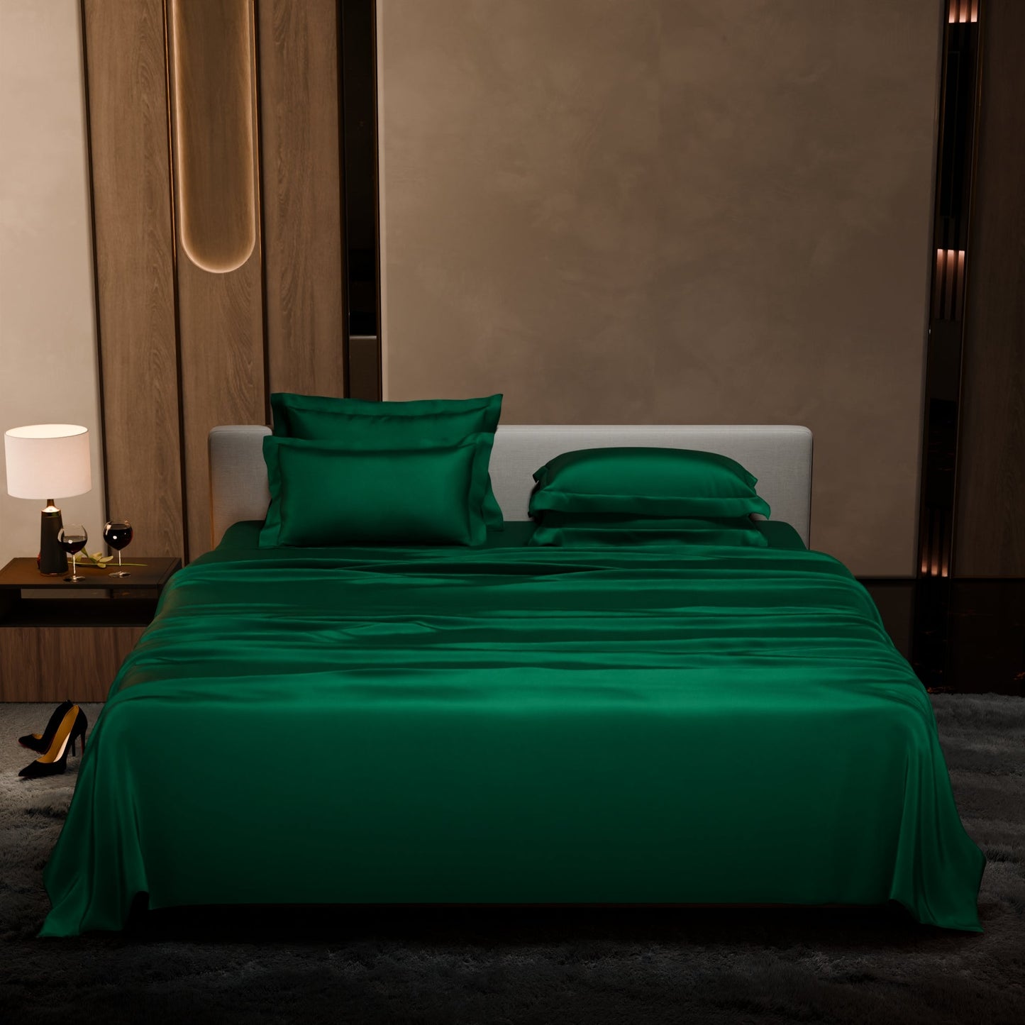 Emerald Green Flat Bedsheet Set