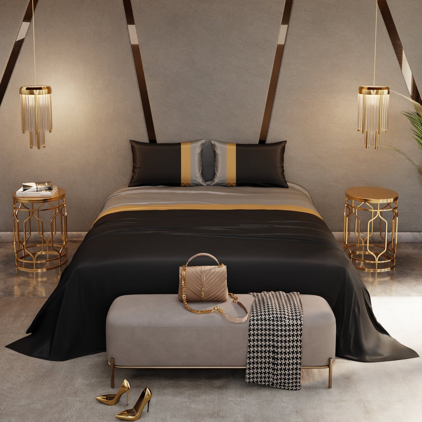 Urbane Tricolor Bedsheet Set