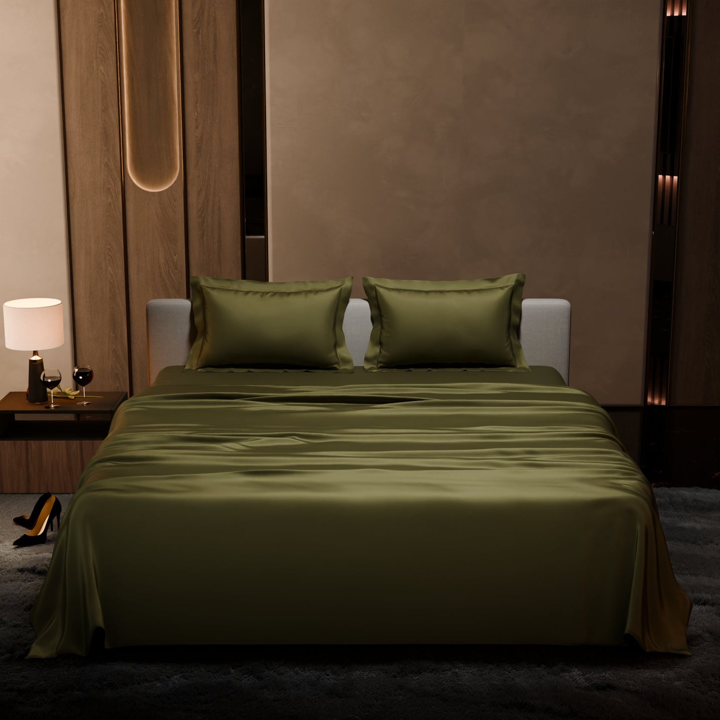 Olive Oasis Flat Bedsheet Set