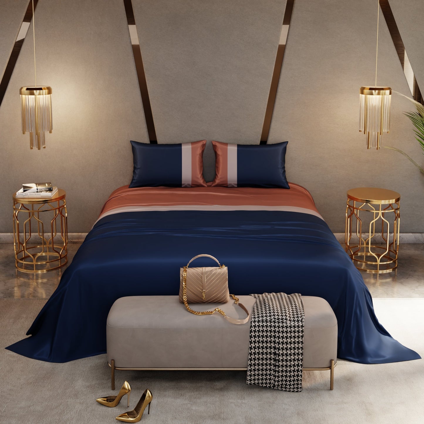 Cityscape Stripes Bedsheet Set