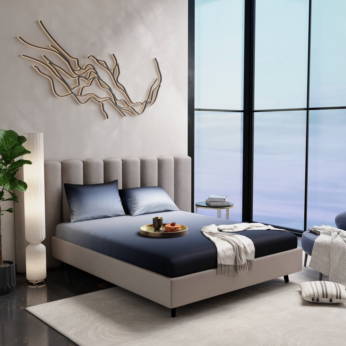 Moonlit Embrace Fitted Bedsheet Set