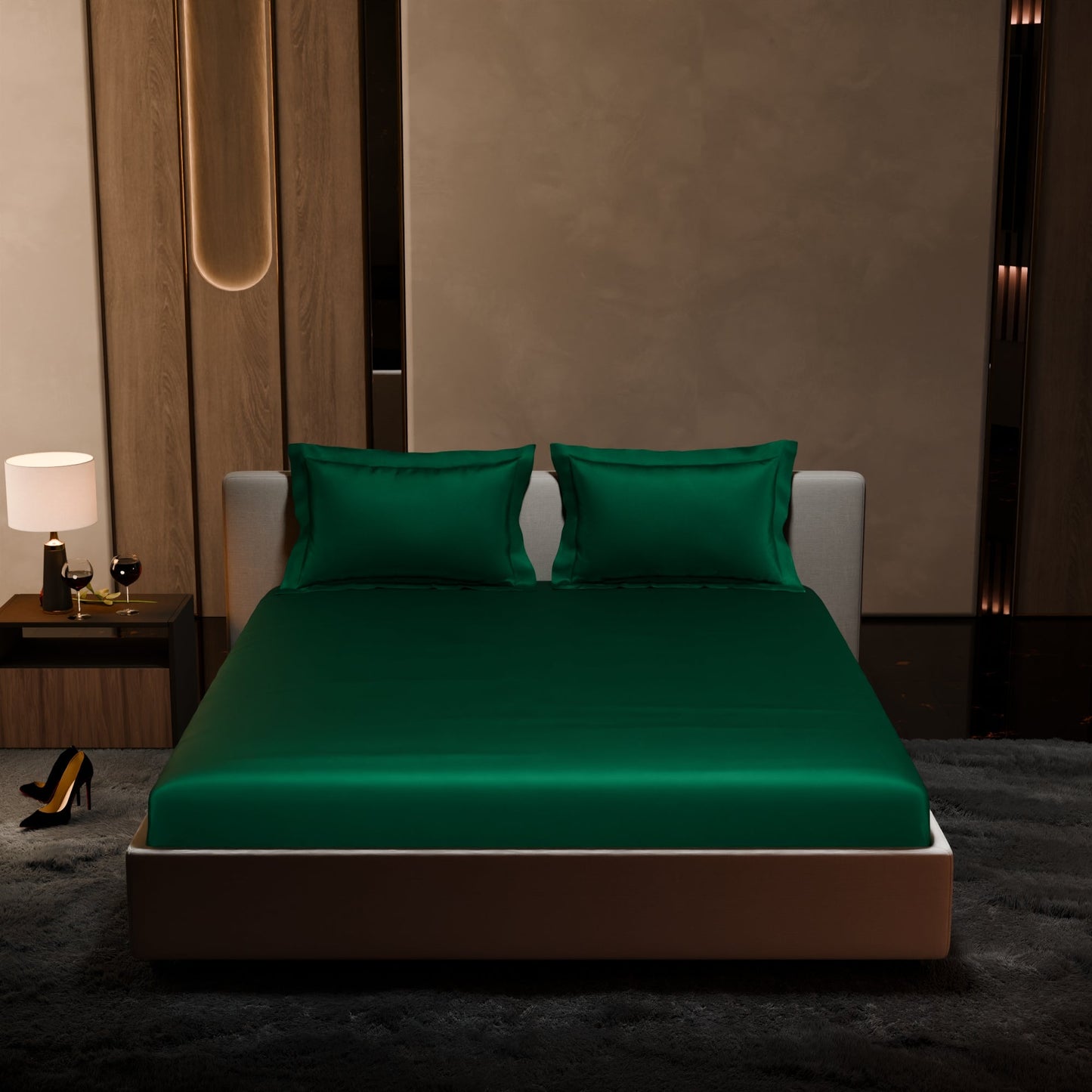Emerald Green Fitted Bedsheet Set